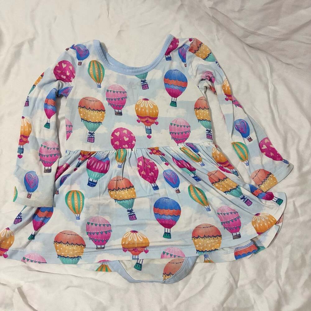 Little Sleepies Play Balloon Ride Twirl Dress Bodysuit 18-24 Months - Picture 5 of 7